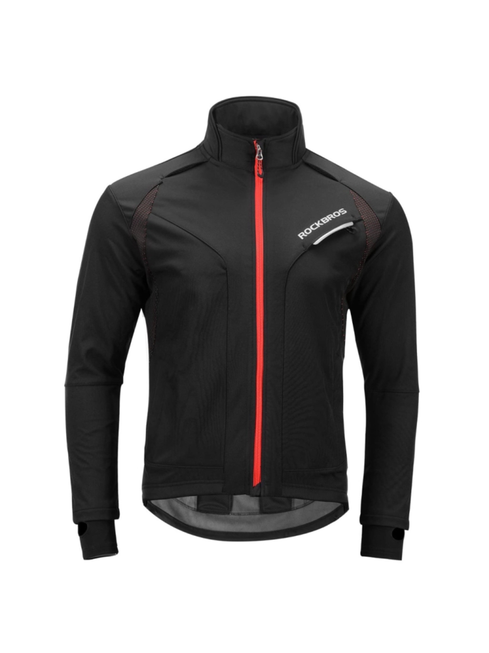 ROCKBROS Performance Cycling Jacket Black Red Size M Thermal Windproof Coat
